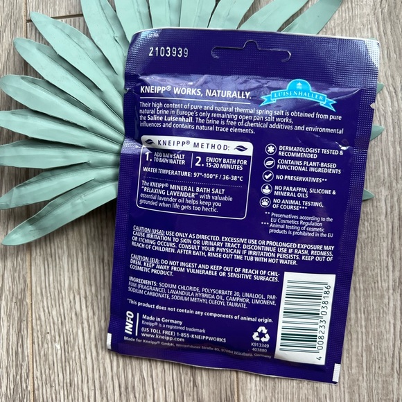 ☀️5/$25 Bundle Deal! Kneipp Relaxing Lavender Mineral Bath Salt Soak (2.1 oz) - Picture 2 of 4